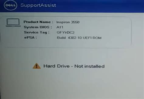 hard disk test failed disk not installed|dell hard drive not installed.